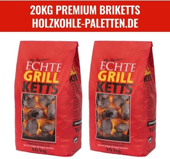Feuer & Flamme Premium Grillbriketts 20 kg (2 Säcke x 10 kg)