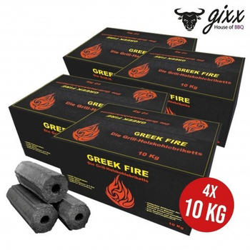 Greek Fire Premium Grill-Holzkohlebriketts 4 x 10 kg