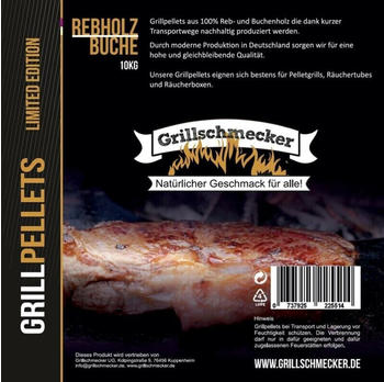 Grillschmecker Grillpellets Sonderedition Rebholz-Buche 10 kg
