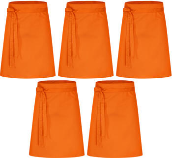 Desermo 5er Pack Vorbinder Schürze 60 x 80 orange 35% Baumwolle / 65% Polyester