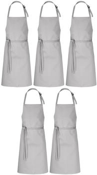 Desermo 5er Pack Latzschürzen 100 x 80 cm grau 35% Baumwolle / 65% Polyester