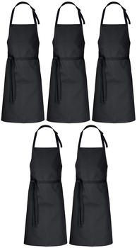 Desermo 5er Pack Latzschürzen 100 x 80 cm schwarz 35% Baumwolle / 65% Polyester
