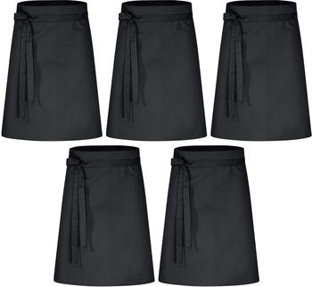 Desermo 5er Pack Vorbinder Schürze 60 x 80 schwarz 35% Baumwolle / 65% Polyester