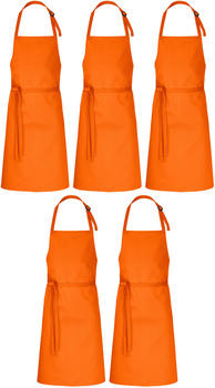 Desermo 5er Pack Latzschürzen 100 x 80 cm orange 35% Baumwolle / 65% Polyester