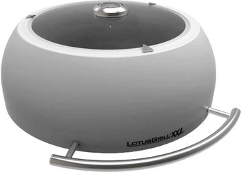 LotusGrill Edelstahl-Grillhaube mit Glaseinsatz& Thermometer für XXL