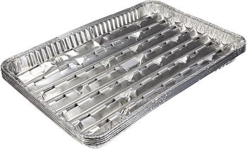 Papstar 5 Grillschalen Alu eckig 2,5 x 23 x 34 cm