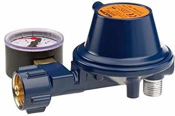 GOK Niederdruckregler Marine 0,8 kg/h 50 mbar 90° Abgang mit Manometer (01-113-45)