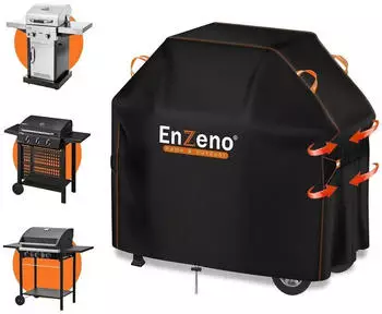 LuxusKollektion Grillabdeckung 120x60x120cm wetterfest, staubdicht, schwarz (Enzeno Grillabdeckung 120x60x120cm)