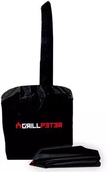 Grillpeter Abdeckhaube f&uuml;r Utschak, sch&uuml;tzt Grill mit Schornstein bis D40cm, robustes Material, schwarz.