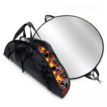 Relaxdays Brandschutzmatte rund, Glasfaser, 5-lagig, &Oslash; 100cm, schwarz/silber