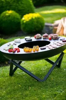 Farmcook Feuerplatte / Grillplatte für Feuerschale, Stahl, Ø61cm