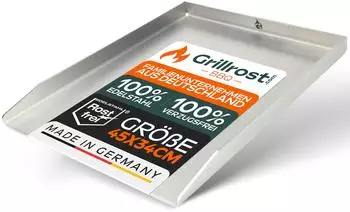 Grillrost.com Das Original Edelstahl Grillplatte - Plancha 43,5 x 33cm