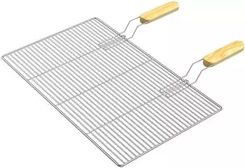 Wiltec Grillrost eckig 67x40cm Edelstahl mit Handgriffen (63335)