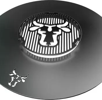 tuning-art Grillring rund 80cm + Grilleinsatz ø20cm, Bullenmotiv, Stahl (GR06-80)