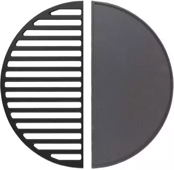 Wiltec Grillrost und Grillplatte halbkreisf&ouml;rmig, Gusseisen, 46,7x22,8cm (65541)