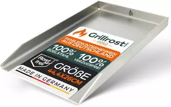 Grillrost.com Das Original Edelstahl Grillplatte - Plancha 44,3 x 26 cm