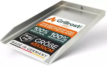 Grillrost.com Das Original Edelstahl Grillplatte - Plancha 45 x 3 cm