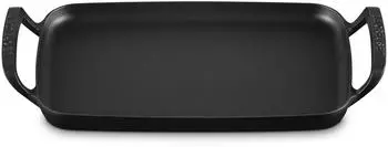Le Creuset BBQ Outdoor Grillplatte rechteckig Gusseisen 40cm Schwarz Matt (20276400000005)