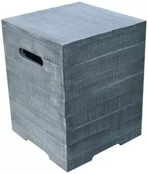 GardenForma Gasflaschenhülle Holzoptik grau, Faserbeton, 5kg (ONB018CG)