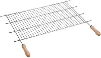 Sauvic Grillrost, verzinkter Stahl, zuschneidbar, Holzgriffe (02475)