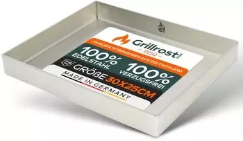 Grillrost.com Das Original Grillplatte / Plancha Edelstahl V2A 30x25cm (G-1005)