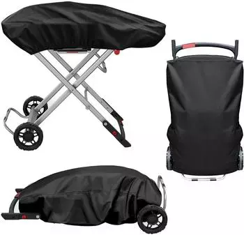 LuxusKollektion Gasgrill Abdeckhaube f&uuml;r Weber Traveler LP, schwarz, 99x48x24cm (17163)