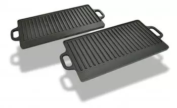 vidaXL Grillplatte Wendeplatte 2 Stk. Gusseisen 38 x 23 cm