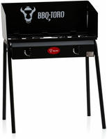 Gas Grilltisch Mit Windschutz Gusseisen Gaskocher 2 Brenner 12 Kw - Bbq-toro