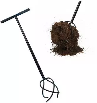 Relaxdays Kultivator Gartenkralle mit Stiel, 20cm Arbeitsbreite