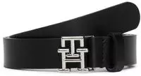 Tommy Hilfiger Lederg&uuml;rtel "TH LOGO 2,5 cm breit" mit Monogramm-Schlie&szlig;e