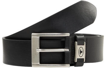 Tom Tailor TTNATHAN Ledergürtel mit eckiger Metallschließe black uni (6110057)