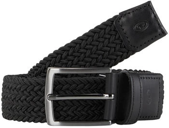 Tom Tailor TTJAMIE elastischer Flechtgürtel mit Echtleder-Details black uni (6110053)
