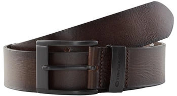 Tom Tailor TTTHOMAS Lederg&uuml;rtel mit eckiger Metallschnalle dark brown uni (6110045)