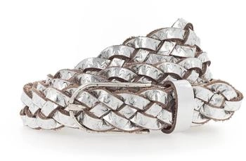 Vanzetti Geflochtener Ledergürtel Damen Silber Metallic