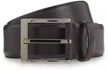 Hugo Boss Gürtel aus genarbtem italienischem Leder mit polierter Dornschließe Style Elloy-Gr_Sz35 50553210 Dunkelbraun