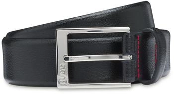 HUGO Gürtel aus genarbtem Leder mit Logo-Gravur an der Schließe Style Gellot_Sz35 50541175 Schwarz