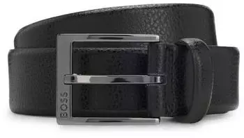Hugo Boss Gürtel aus genarbtem italienischem Leder mit Logo-Schließe Style Elloy_Sz35 50541158 Schwarz