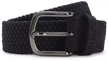 Hugo Boss Webg&uuml;rtel mit Lederbes&auml;tzen Style Sash-WnE-Sd_Sz35 50537169 Dunkelblau 85