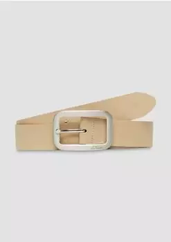 s.Oliver Ledergürtel mit Logo und Rahmenschließe beige 2175390.8411.