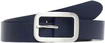 s.Oliver Lederg&uuml;rtel mit rechteckiger Rahmenschlie&szlig;e und Logo-Details blau 2163184.5884.