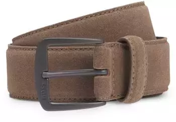 Hugo Boss Gürtel aus italienischem Veloursleder mit Schließe in Gunmetal - Style Syhr-Sd-St_Sz35 50558716 Beige