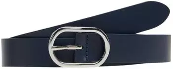 s.Oliver Ledergürtel mit Logo-Detail und ovalförmiger Schnalle blau 2175373.5884.