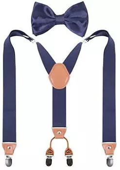 Guchol Herren-Hosenträger und Fliege marineblau