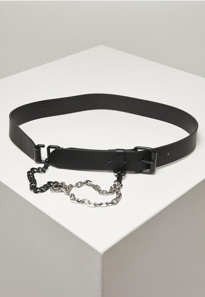 Urban Classics Imitation Leather Belt With Metal Chain (TB4639-00007-0044) black