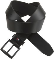 Tommy Hilfiger Lederg&uuml;rtel "Denton Matte 3,5 cm breit" mit mattschwarzer Schnalle