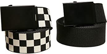 Urban Classics Check And Solid Belt 2-Pack (TB5139) black/off white