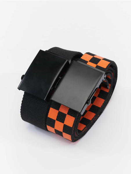 Urban Classics Check And Solid Belt 2-Pack (TB5139) black/orange