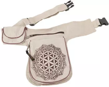 Guru-Shop Stoff Sidebag Hüfttasche Mandala aus Nepal (51368) beige/braun