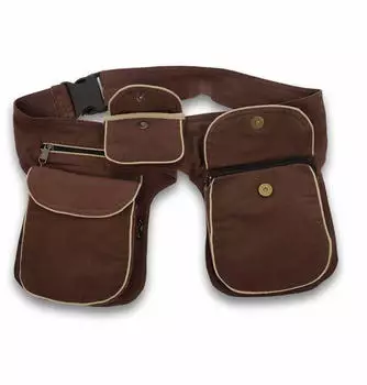 Kunst und Magie Bauchtasche Sidebag Gürteltasche Hippie Goa Fair (16550) braun/hanf