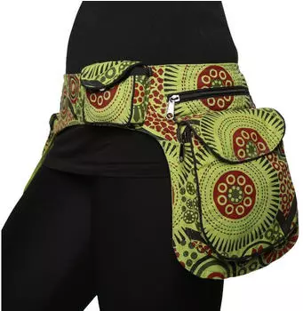 Kunst und Magie Doppel Bauchtasche Sidebag Gürteltasche Hippie Goa (25794) hellgrün